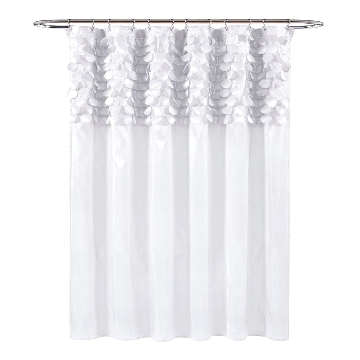 Lush Decor Curtain, Polyester, White, 72" W x 72" L (Pack of 1)