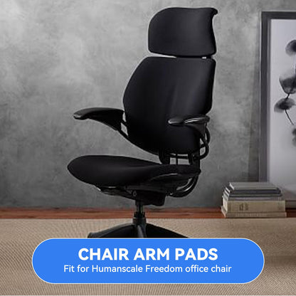 SINOLUXE Arm Pads Replacement for Humanscale Freedom Office Chair, Only for Height Adjustable Arm（Black, 1 Pair）