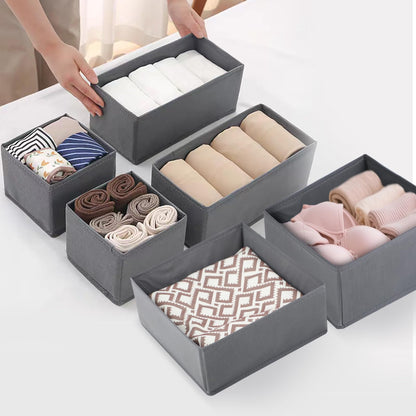 Strehknewen Drawer Organiser, Set of 6, Foldable High-Quality Storage and Organisation, Wardrobe Organiser, Compact for Underwear, Socks