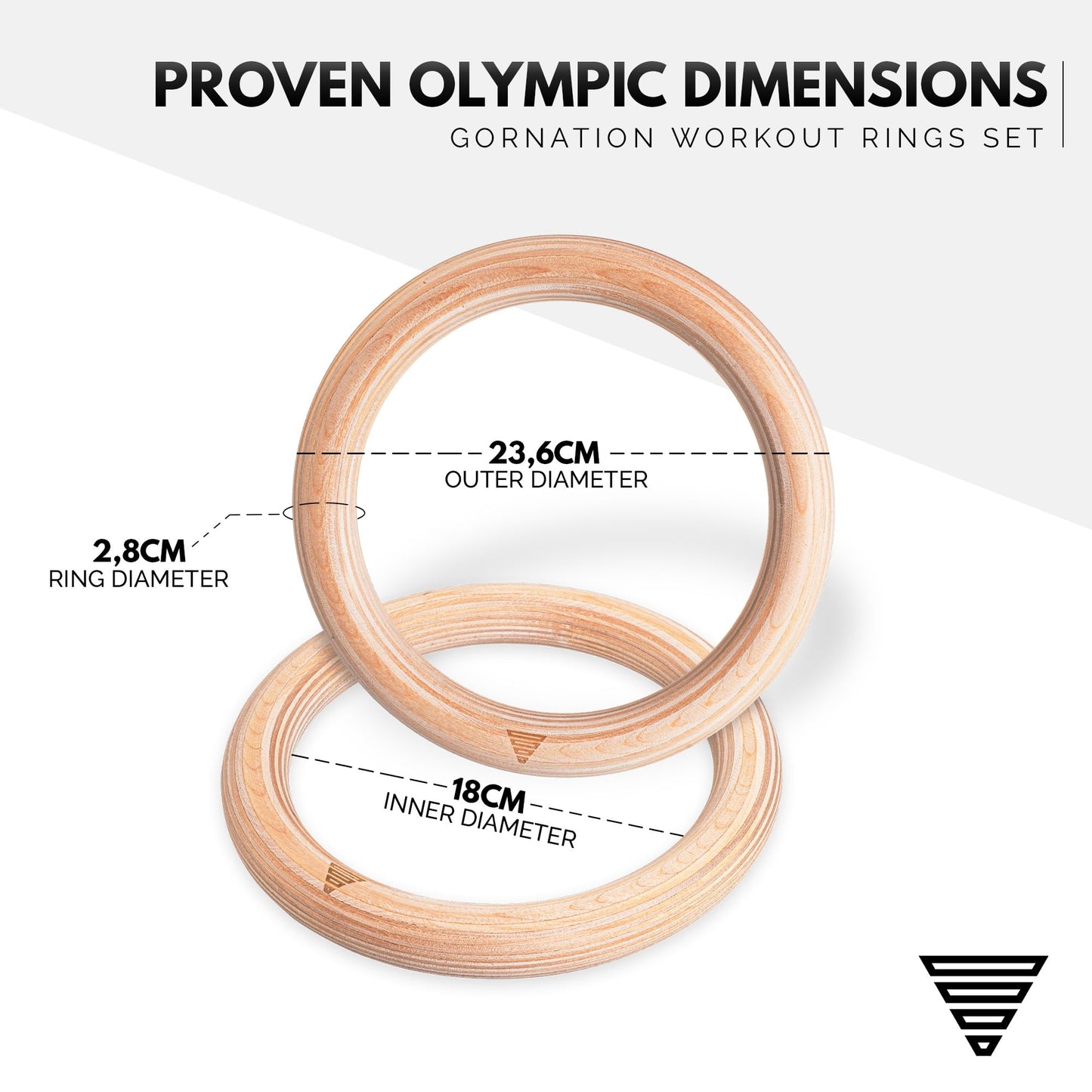 GORNATION Wooden Gym Rings, Premium Calisthenics & Fitness Equipment for Indoor, Outdoor & Gym Workouts, Adjustable Straps for Muscle-Ups, Pull-Ups &