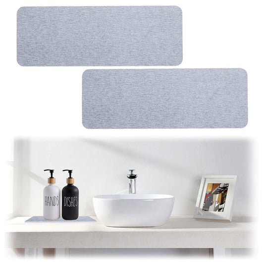 2pcs Water Absorbing Stone Tray, Diatomite Soap Dish 8.66x3.15in Water Absorbent Diatomite Coasters, Instant Dry Sink Organizer Sink Tray, Sink Fast