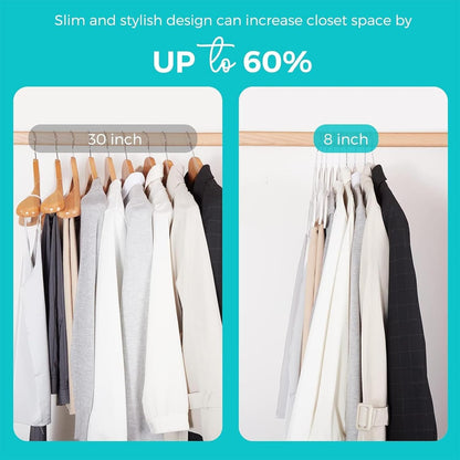 HOUSE DAY White Velvet Hangers 60 Pack, Non-Slip Coat hangers