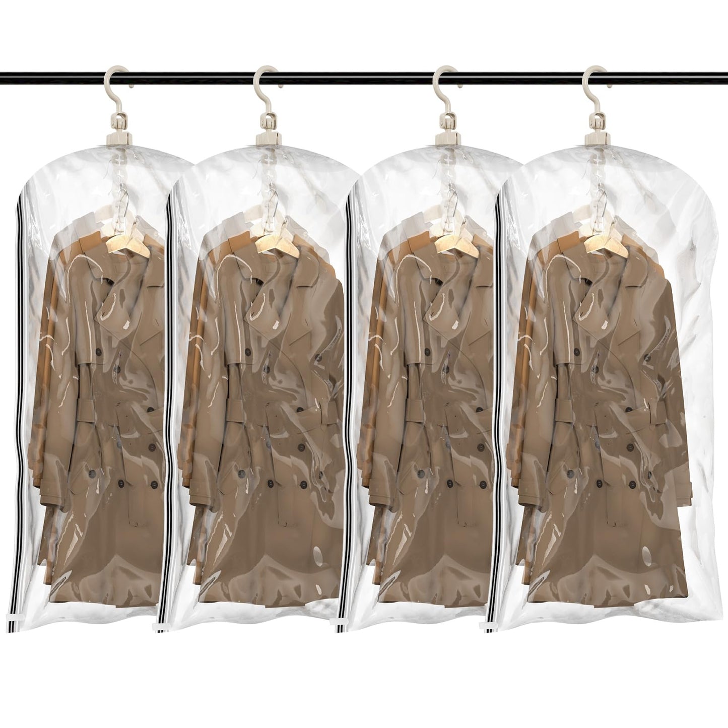 TAILI Hanging Vacuum Storage Bags, Vacuum Storage Bags for Coats, 4 Large