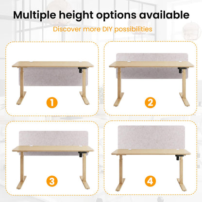 Felt Desk Divider, Clamp-On Privacy Panel, 60 x 120 cm, Oatmeal
