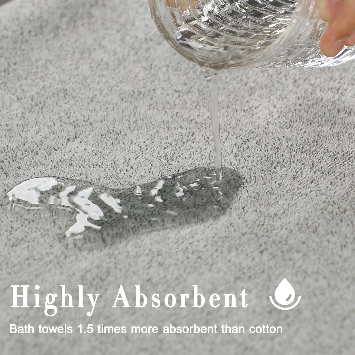 SEISSO Set of 4 Bath Towels,88.9 × 160 cm,Bamboo Fibre & Microfibre Blend,Highly Absorbent,Quick-Drying,Soft Oversized XXL Towels,350 GSM,Suitable