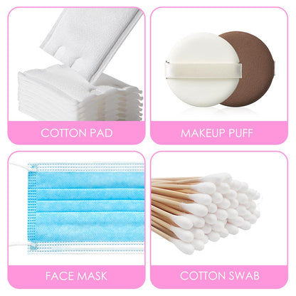 Adorila 6 Pack Travel Cotton Swab Qtip Holder, Portable Hair Tie Organizer with Lid, Flosser Dispenser