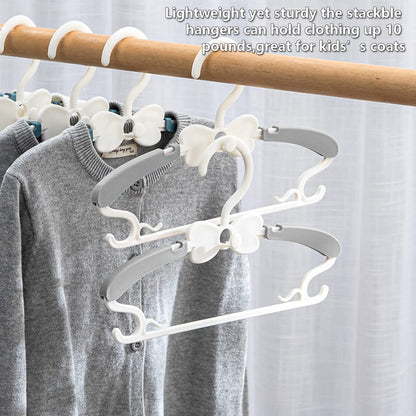 WJWSKI Children's Clothes Hangers for Baby Born, Baby Clothes Hangers, Pack of 20 Stackable Clothes Hangers with Trouser Stands