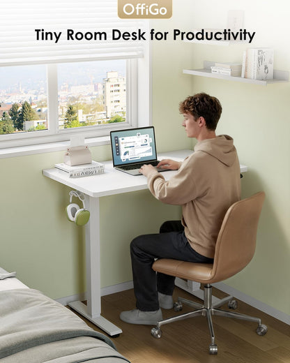 OffiGo Standing Desk, Small Height Adjustable Desk with 3 Memory Heights