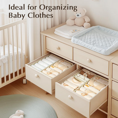 DIMJ 8 Pack Drawer Organisers Underwear Drawer Dividers - Fabric Storage Box Wardrobe Organiser Dresser Drawer Dividers Clothes Organiser Sock