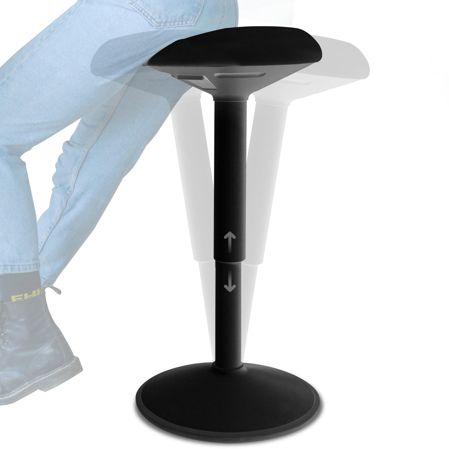 Backerz Ergonomic Desk Stool for Office – Height Adjustable Wobble Stool 55-80 cm