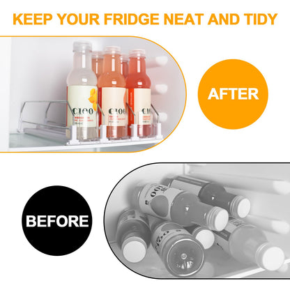 XTDMJ Automatic Can Dispenser for Fridge, Upgraded Self-Pushing Drinks Organizer Holds 12 Cans, 3 Rows, 31x25 cm