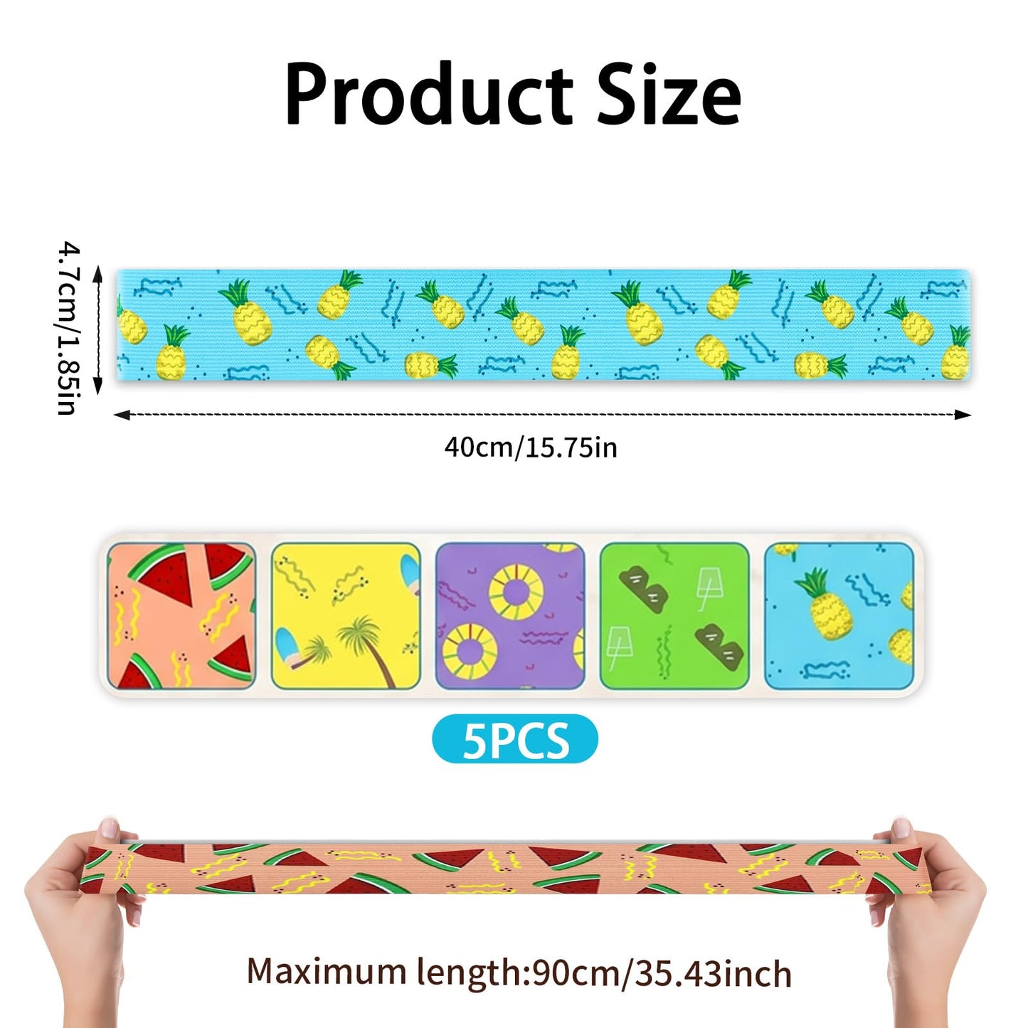 5Pcs Beach Towel Bands for Sun Loungers,Widen Elastic Sunbed Straps for Beach Towels,40x4.7cm Non-Slip Windproof Sunbed Bands,Heavy-Duty Pool Chair