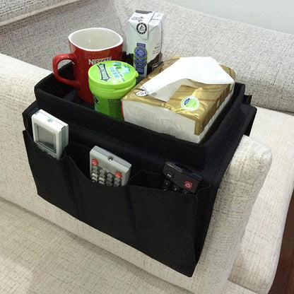 Ccomage Sofa Armrest Bag with 6 Pockets Living Room Couch Hanging Storage Bag Space Saving Chair Tray Sofa Organizer Removable Couch Caddy Pocket for