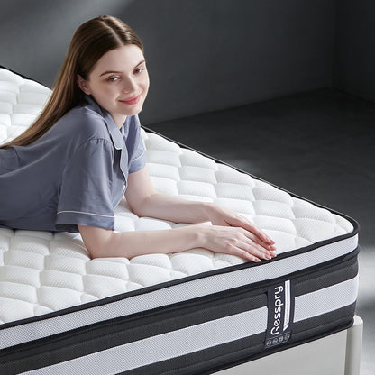 Resspry Small Double Mattress,10.6 Inch Hybrid Mattress