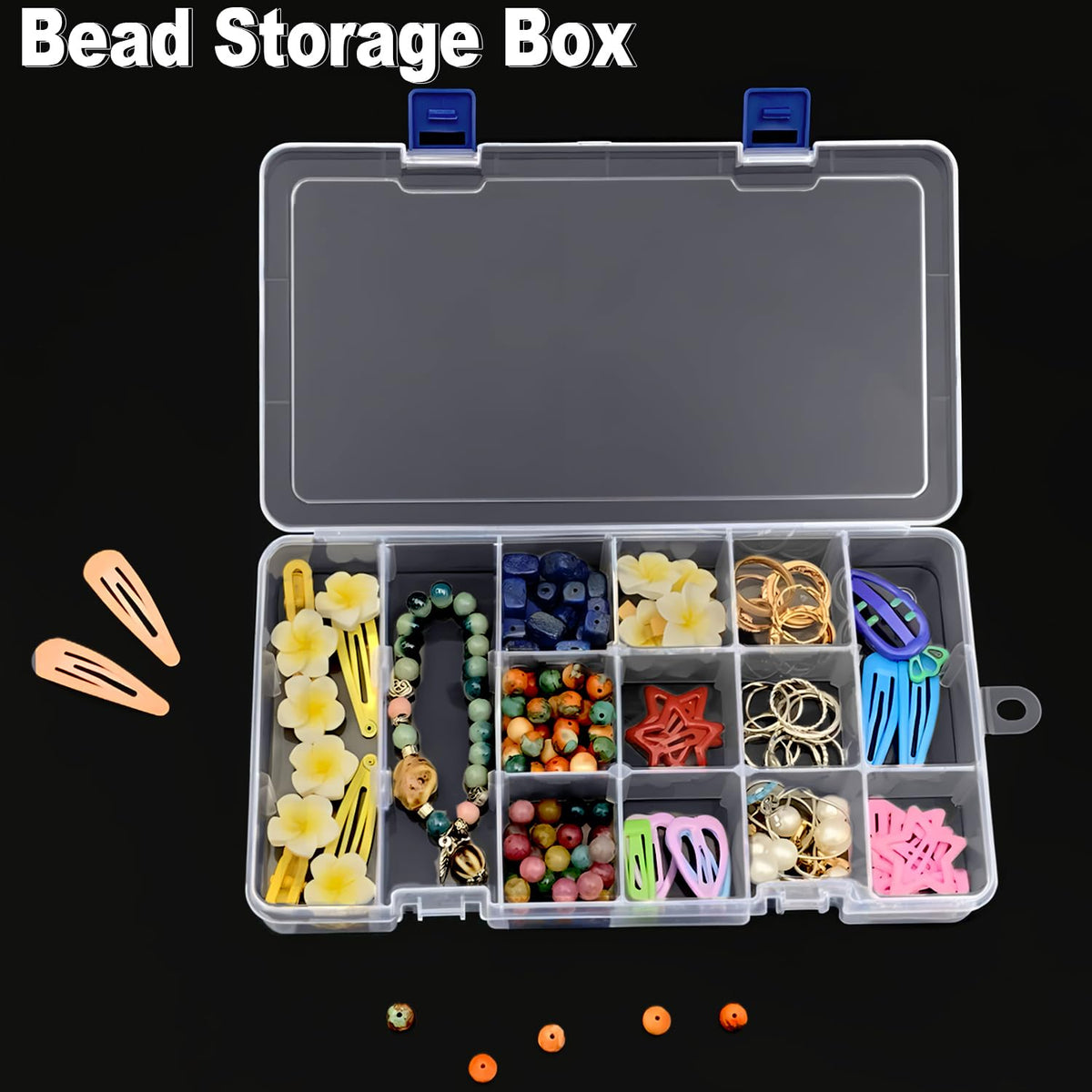 Mgood Storage Box with Adjustable Dividers, 18 Compartments, White