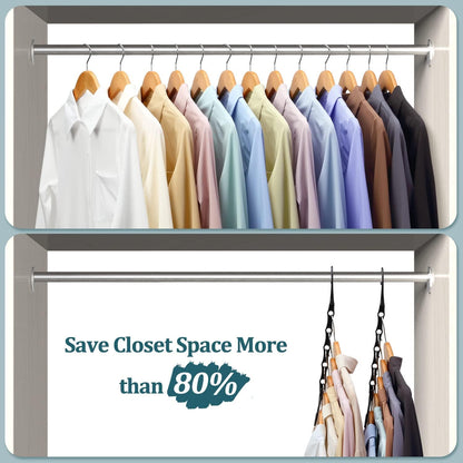 Eupako 20 Pack Space Saving Hangers, Black Closet Organizers and Storage