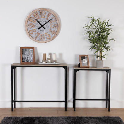 Versa Doncaster Console Table, Narrow table, 80x25x95cm, Brown and Black