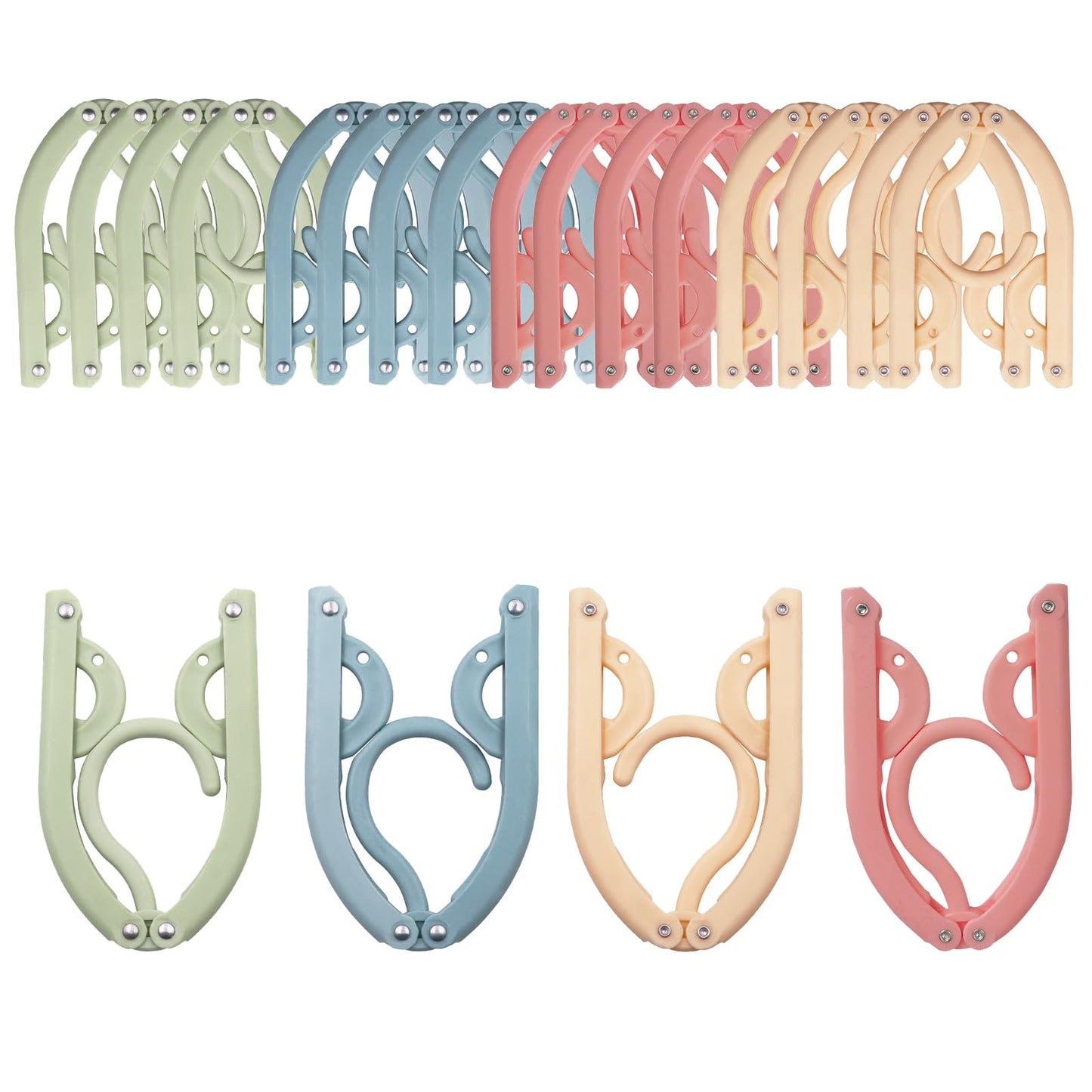 Portable Travel Hangers, Portable Clothes Hangers Save Space, Folding Plastic Clothes Hanger Multifunction Travel Accessories for Home Hotel Camping