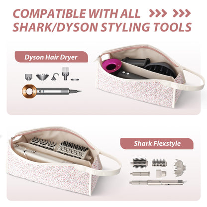 Linpr Travel Organizer Bag Compatible with Dyson Hair Dryer, Flower Pink