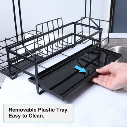 BBQ and Grill Caddy with Paper Towel Holder, Iron Steel Handle & 4 Hooks ? Camper Accessories Condiment Caddy ? Plates, Cutlery and BBQ Organizer for