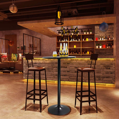 KKTONER Round Bar Table 60CM Top for Cocktail Bar Pub Dining Bistro (106CM H)