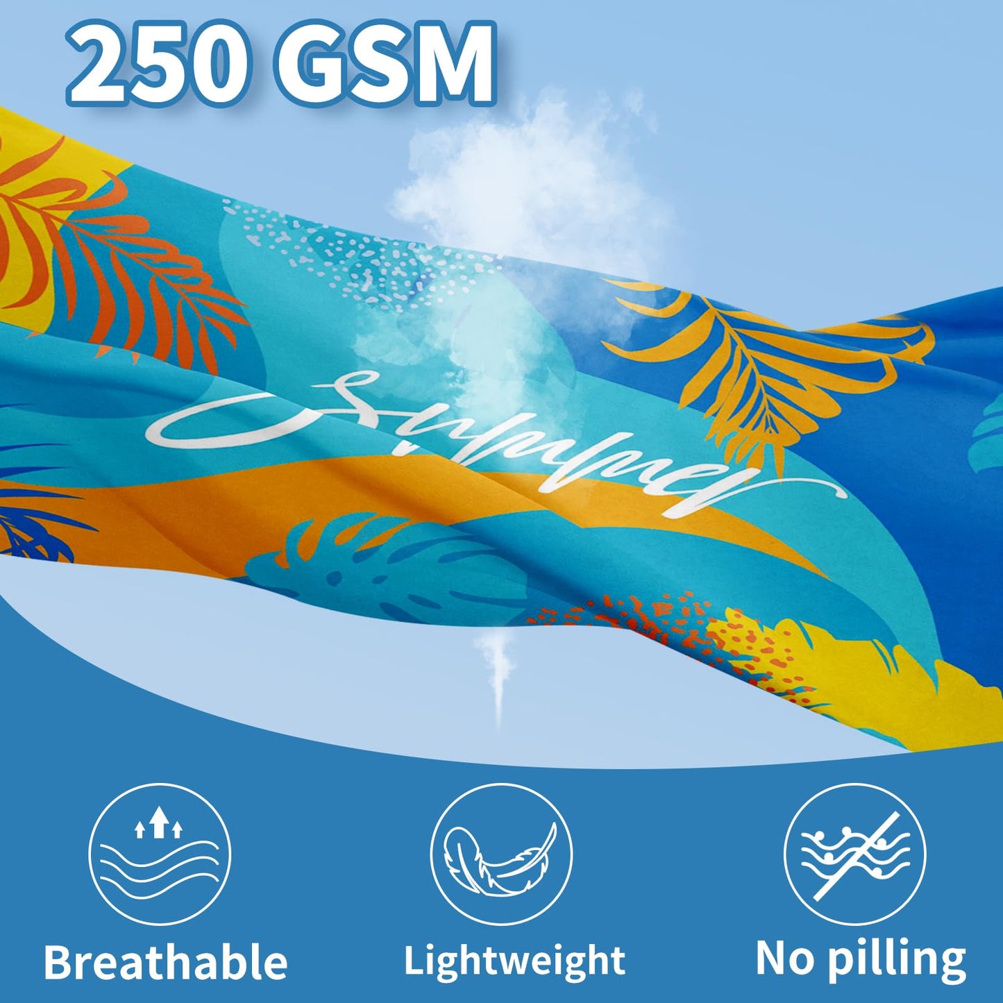 Startseite 200 x 90 cm Microfibre Towel - Large Size Quick Drying Microfibre Beach Towels for Adults, Sand-Free