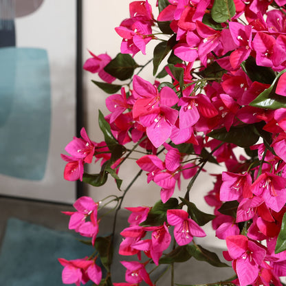 Fopamtri Artificial Plants Bougainvillea Tree 120 cm Artificial Blossom Tree, Fake Plants in Pot Large Pink Artificial Tree with Flowers for Home