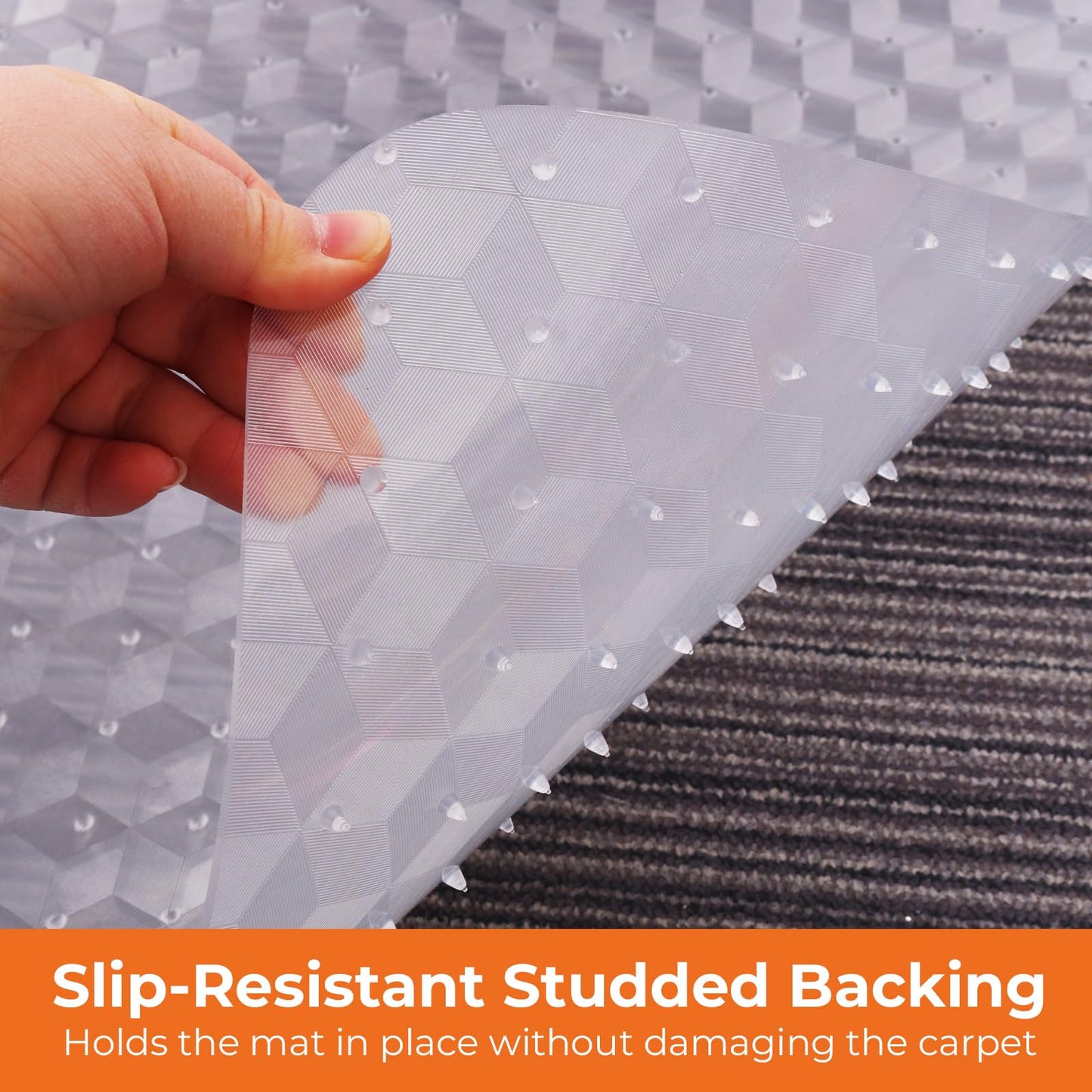 Office Chair Mat for Carpets, 120 x 90 cm Desk Chair Mat for Rolling Chairs on Low Pile Carpets, Easy Glide Floor Mat for Home, Gaming