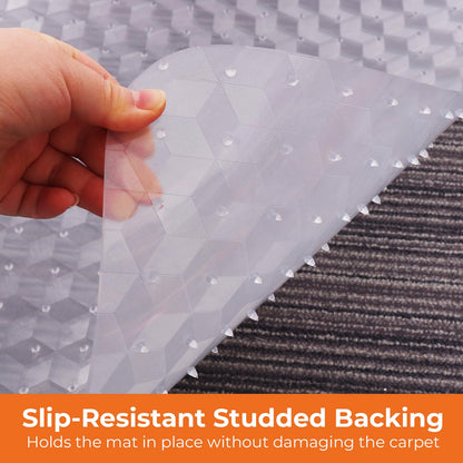 Office Chair Mat for Carpets, 120 x 90 cm Desk Chair Mat for Rolling Chairs on Low Pile Carpets, Easy Glide Floor Mat for Home, Gaming