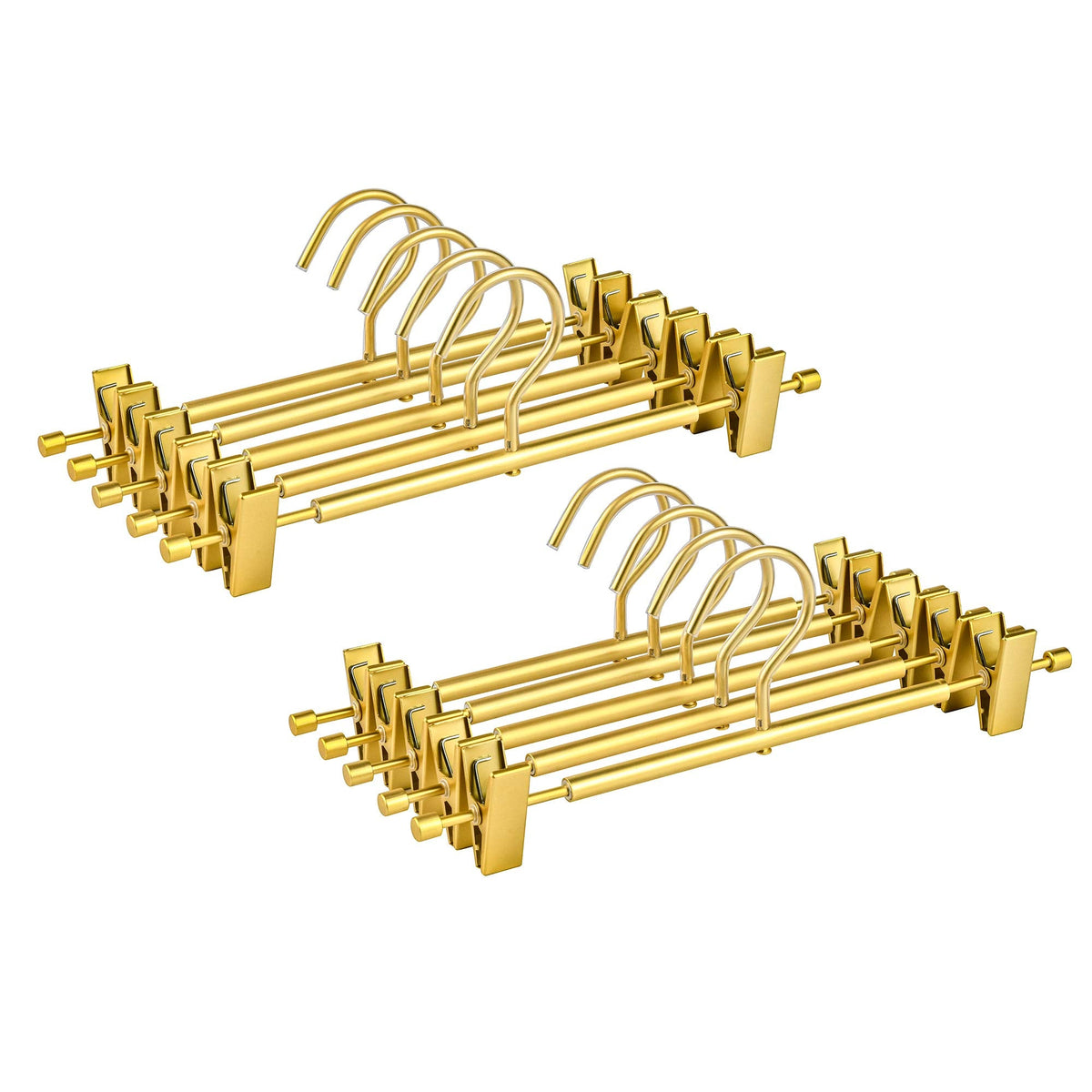 Amber Home 20pcs Matte Aluminum Trousers Hangers, Metal Skirt Hangers, Gold