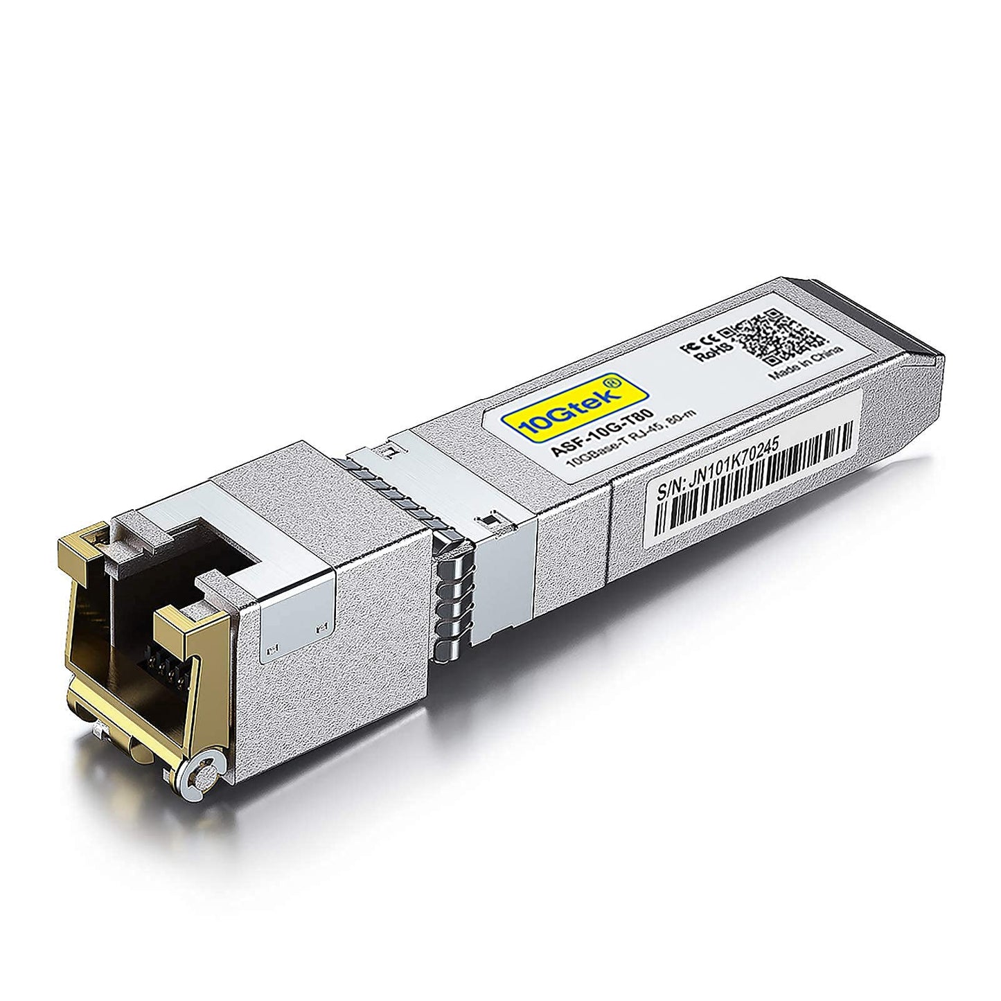 10Gtek 80-Meter 10GBase-T SFP+ to RJ45 Transceiver, RJ45 to SFP+ Copper Ethernet CAT.6a Module, Compatible for Cisco SFP-10G-T-80, Ubiquiti UniFi,