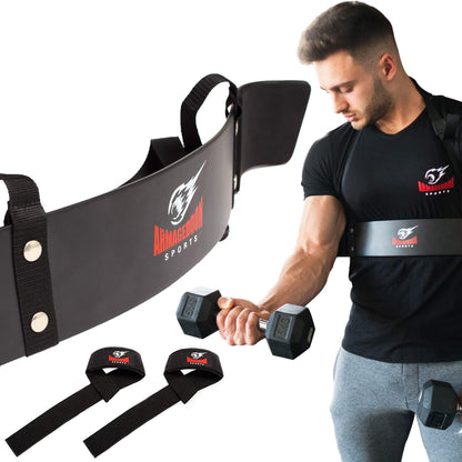 Premium Heavy Duty Arm Blaster + BONUS Premium Lifting Straps, Biceps Bomber, Arnold Biceps Isolator, Bodybuilder Heavy Duty Arm Blaster, Arm Curl