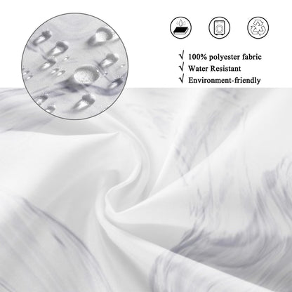 GCIREC Shower Curtain, 180x200cm, White with Purple Texture Ink Marble Modern Art Waterproof Fabric Machine Washable Bathroom Curtain with Hooks