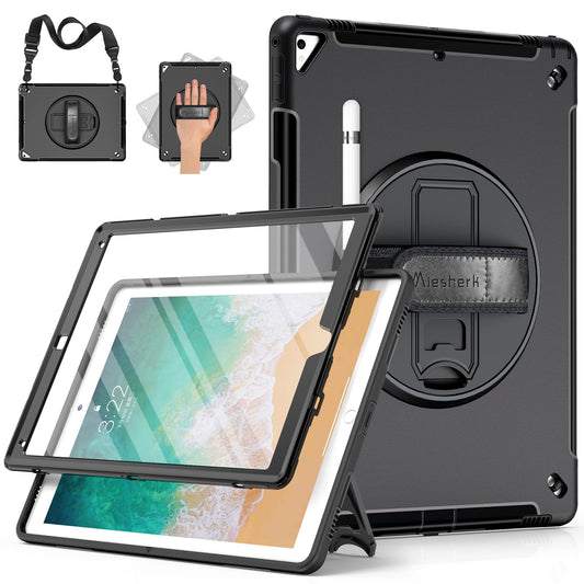 Miesherk Case for iPad Pro 12.9 2nd/1st Generation 2017/2015: Military Rugged Protective Shockproof Cover for iPad Pro 12.9 Inch - Pencil Holder -