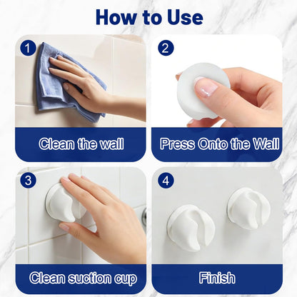 4PCS Suction Toothbrush Holder, Toothbrush Holder Wall Mounted with Suction Cup, Toothbrush Wall Holder for Sink
