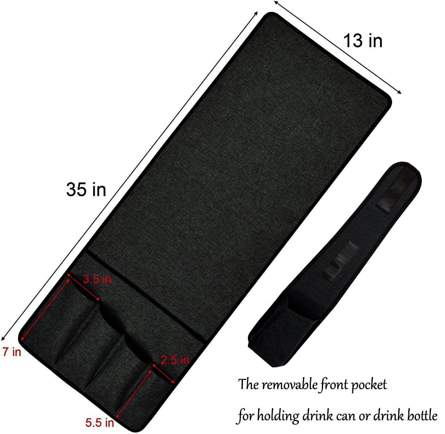 Spacmirrors KOSTOO Sofa Armrest Organizer Couch Arm Chair Caddy Sofa Cover Storage Holder for Remote Control Magazine Book Smart Phone Tablet Drinks