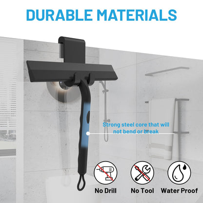 Shower Squeegee, Window Squeegee for Shower Doors with Hook