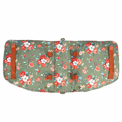 Tourbn TOURBON Waterproof Canvas Bicycle Bike Rear Seat Carrier Luggage Storage Bag Cycling Double Roll-up Pannier Bag Rear Pack (Flower Pattern),