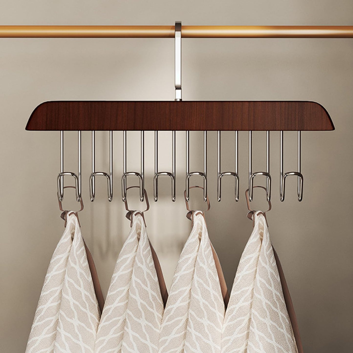 Wooden Belt Hanger 4 Pack, Non Slip Bra Hangers(White)