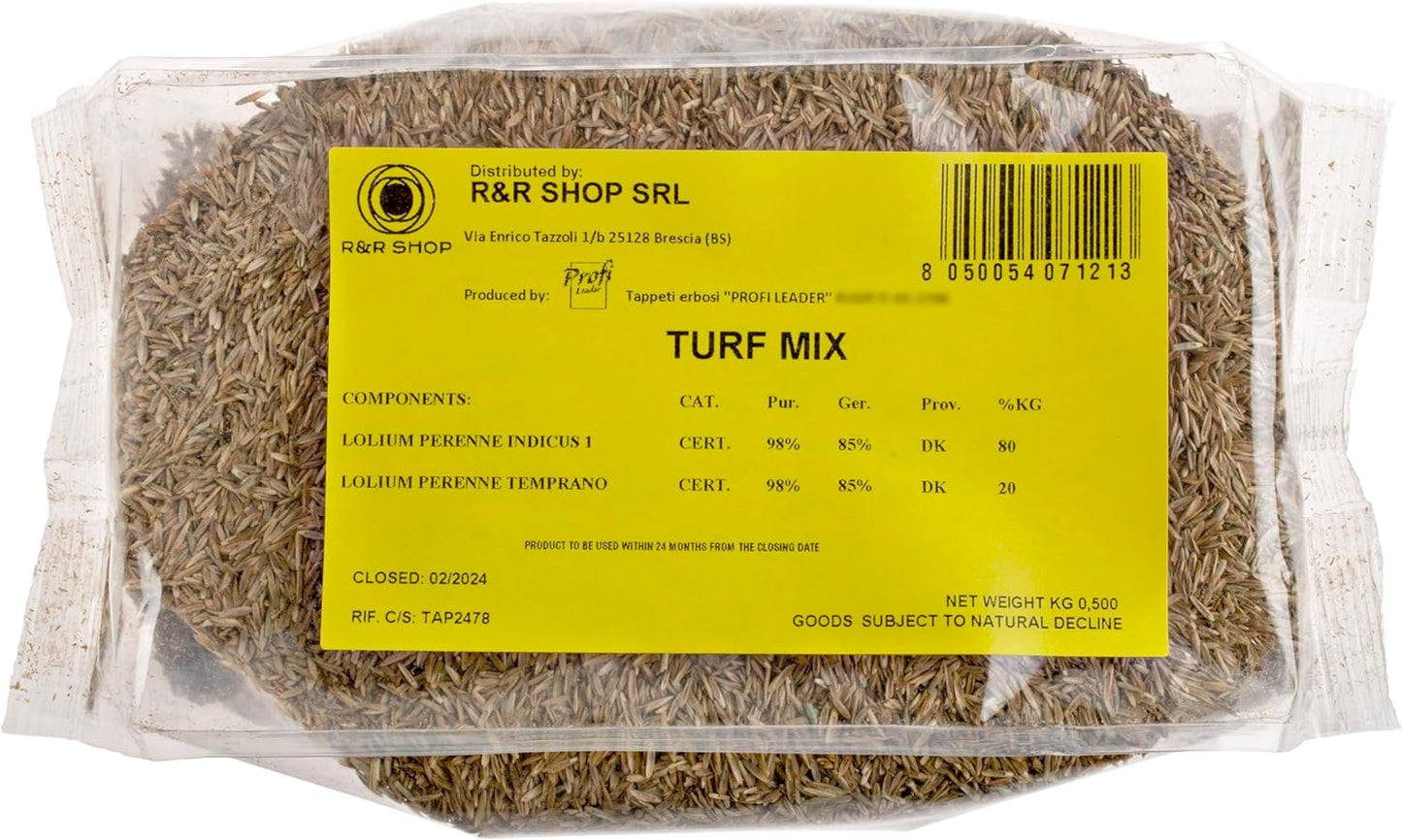 R&R SHOP - Seeds for Lawn, Perennial Ryegrass, Fast and Long-Lasting Growth (5Kg - 200mq)