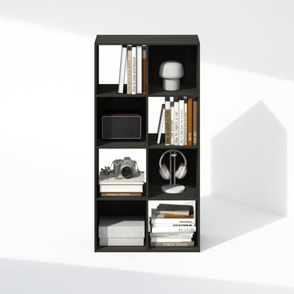 Furinno PELLI Book Shelf, 8-Cube Bookshelf, Horizontal Cube Storage Organizer Bookcase, 11.7 x 23.7 x 47, for Living Room, Bedroom, Home Office