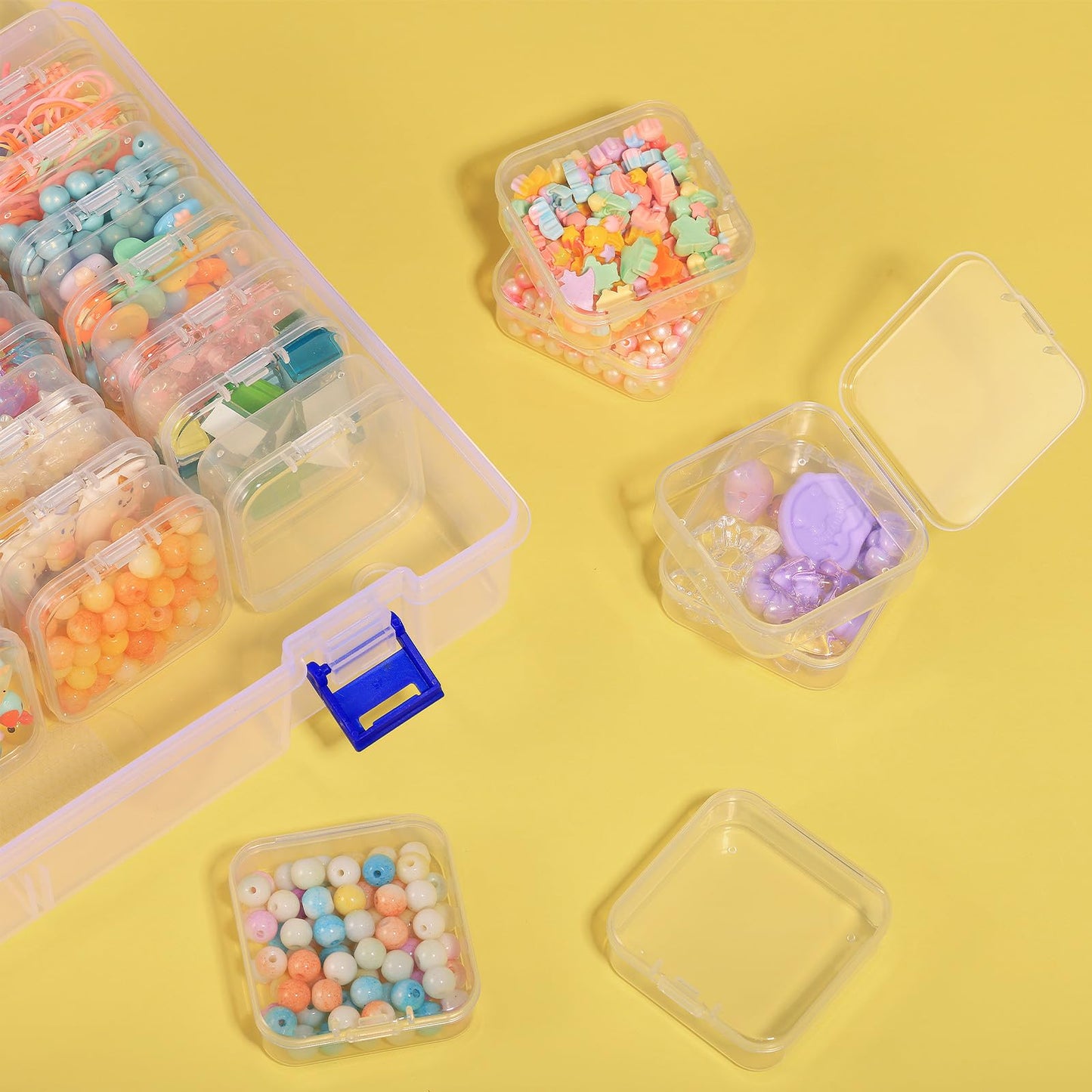 Funtopia 40 Pcs Bead Storage Box,Small Plastic Craft Organiser Containers