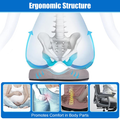 Bomiclss Donut Chair Seat Cushion with Center Hole & U-Shaped Cutout, Memory Foam Office Chair Cushions