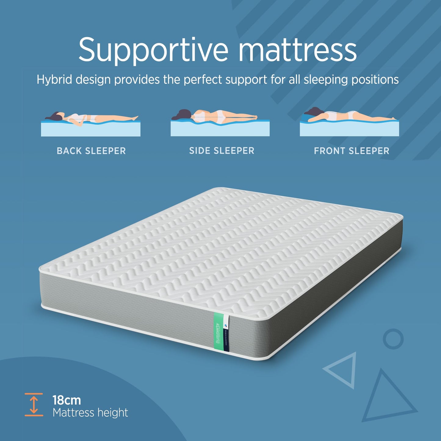Summerby Sleep Small Double Mattress (122cm x 190cm), Comfort Foam & Coil Spring Hybrid Mattress, Comfy & Affordable Orthopaedic Mattress For Small