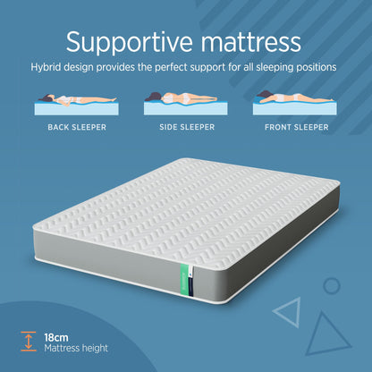 Summerby Sleep Small Double Mattress (122cm x 190cm), Comfort Foam & Coil Spring Hybrid Mattress, Comfy & Affordable Orthopaedic Mattress For Small