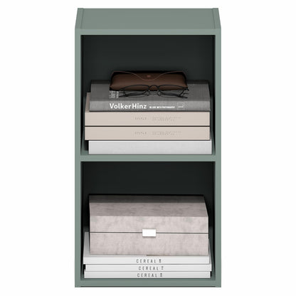 Furinno PASIR Book Shelf, 2-Tier Modern Bookshelf, Open Shelves Bookcase 22.9(D) x 30.5(W) x 53.3(H) cm, for Living Room, Bedroom, Home Office