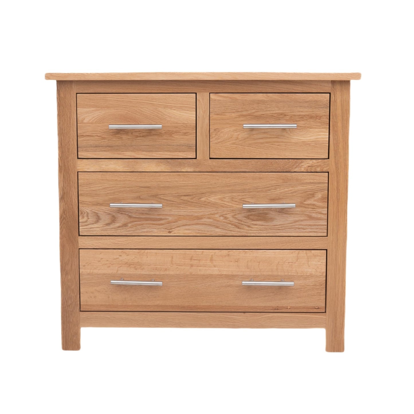 Kemtpase 4 Drawers Cabinet Bedside Cabinet With 4 Drawers Rectangular Storage Nightstand Two Big Drawers Plus Two Small Drawers Oak Side Cupboard