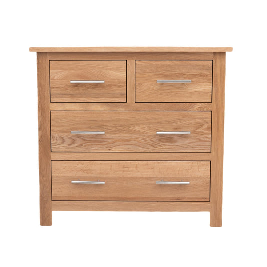Kemtpase 4 Drawers Cabinet Bedside Cabinet With 4 Drawers Rectangular Storage Nightstand Two Big Drawers Plus Two Small Drawers Oak Side Cupboard