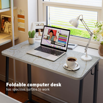 WOHOMO Small Foldable Computer Desk Writing Study Table, Grey