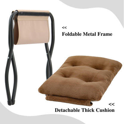 Mordchil EU 15"(H) Folding Ottoman, Foldable Footrest Stool, Portable Small Foot Stool for Couch, Collapsible Foot Rest Ottoman for Sofa